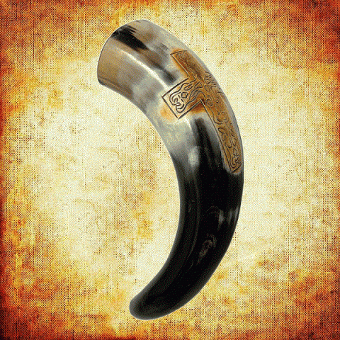 DRINKING HORN  CELTIC CROSS